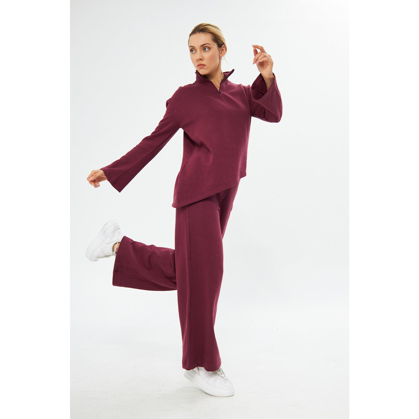Burgundy Sweat Matching Set | Montivo Pakistan