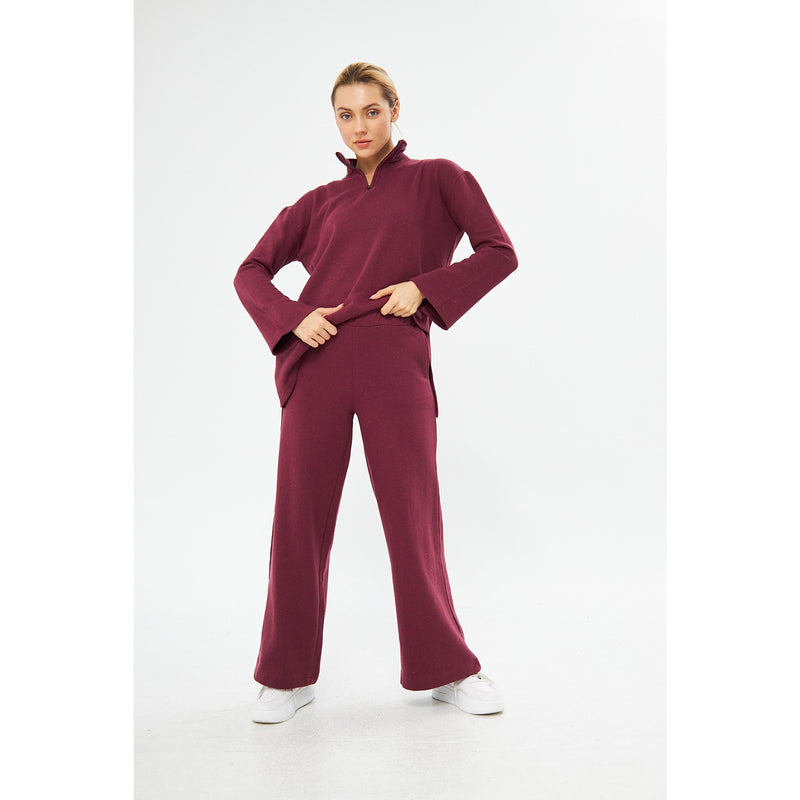 Burgundy Sweat Matching Set | Montivo Pakistan