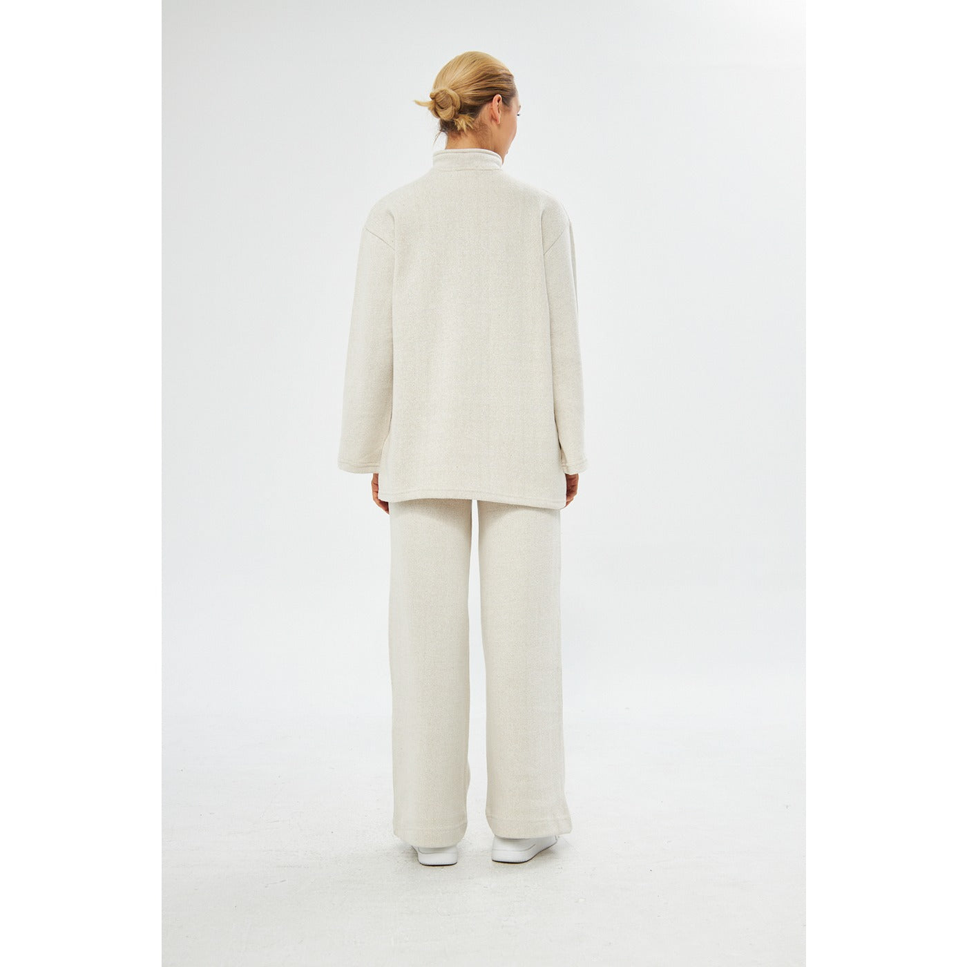 White Melange Sweat Matching Set | Montivo Pakistan