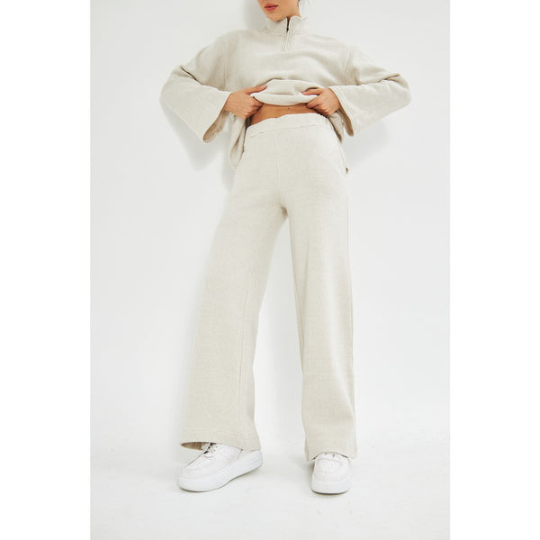 White Melange Sweat Matching Set | Montivo Pakistan
