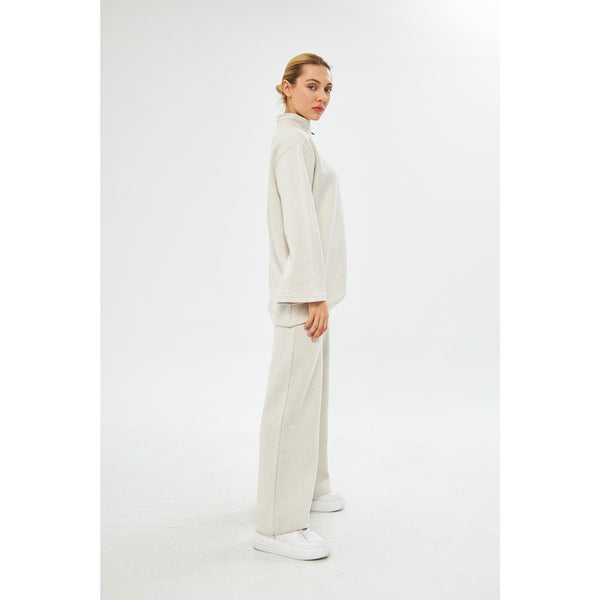 White Melange Sweat Matching Set | Montivo Pakistan