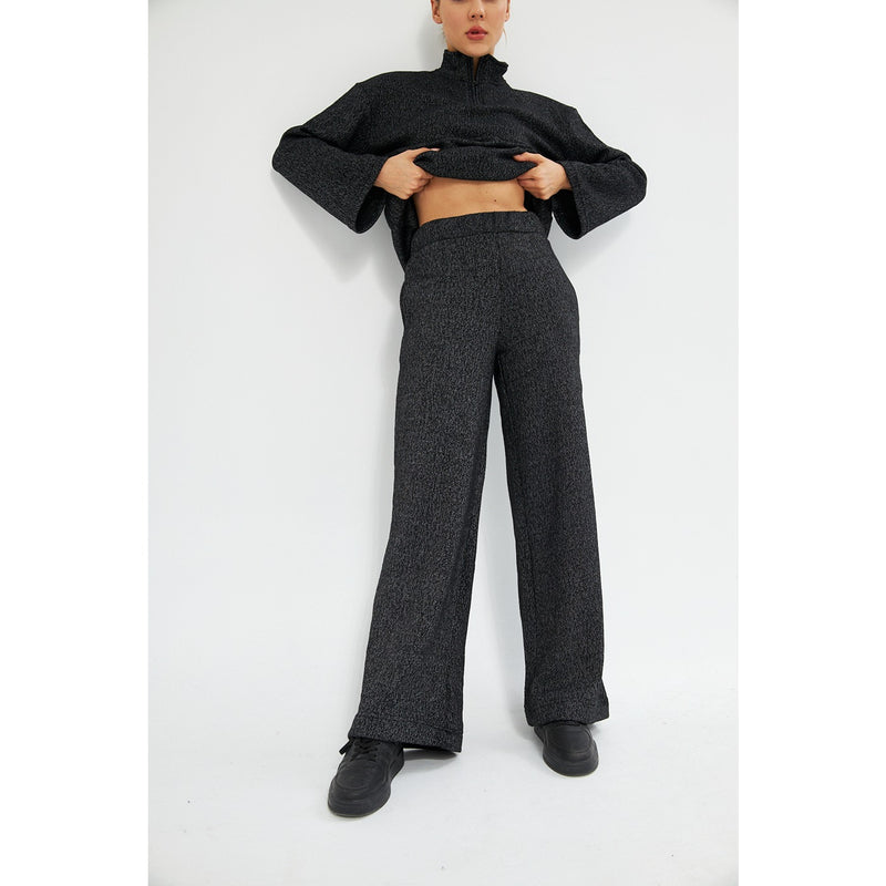 Black Melange Sweat Matching Set | Montivo Pakistan