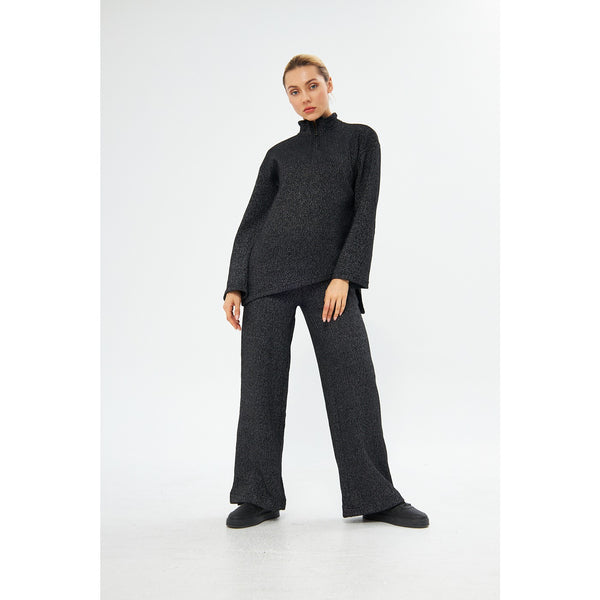 Black Melange Sweat Matching Set | Montivo Pakistan