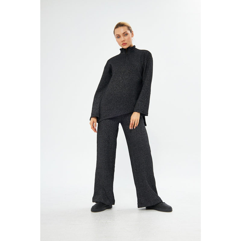 Black Melange Sweat Matching Set | Montivo Pakistan