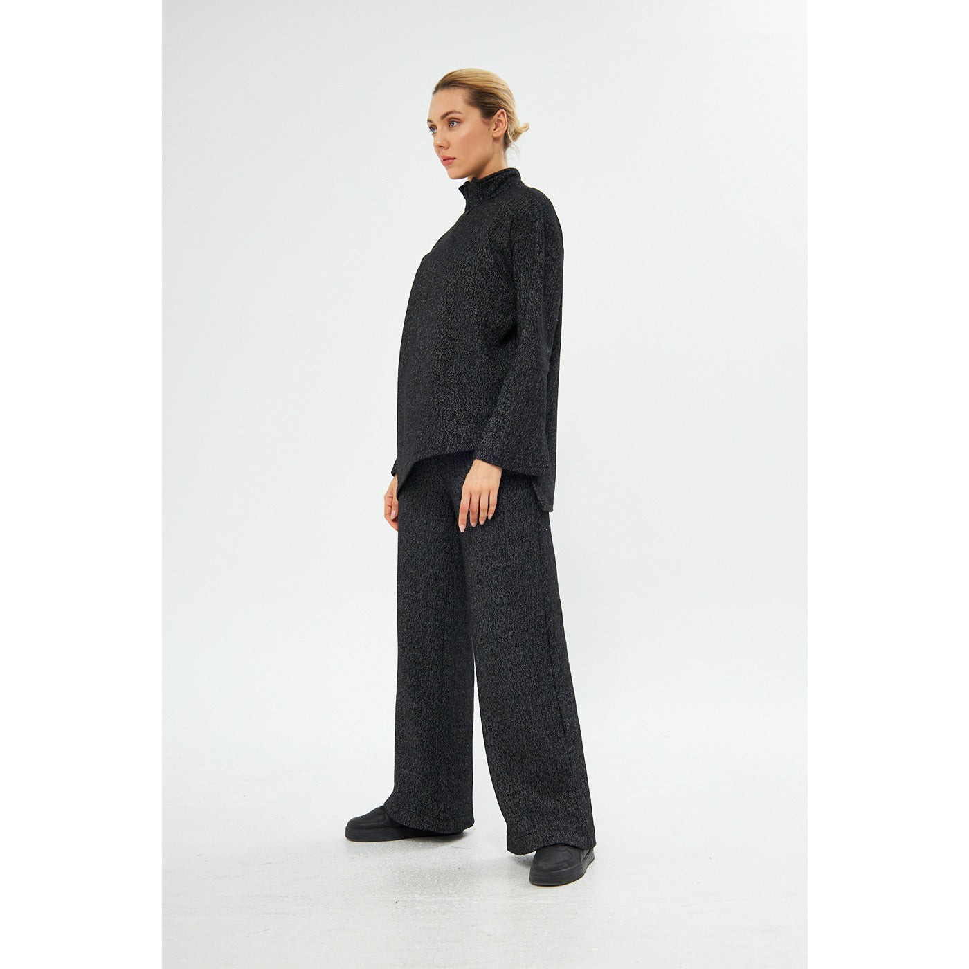 Black Melange Sweat Matching Set | Montivo Pakistan