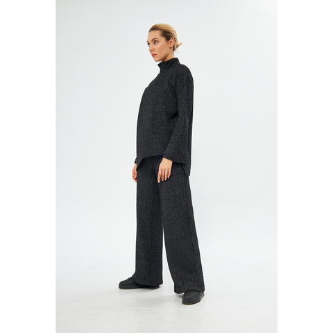 Black Melange Sweat Matching Set | Montivo Pakistan