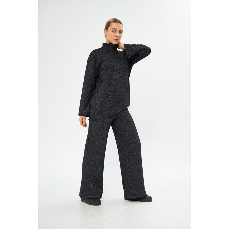 Black Melange Sweat Matching Set | Montivo Pakistan