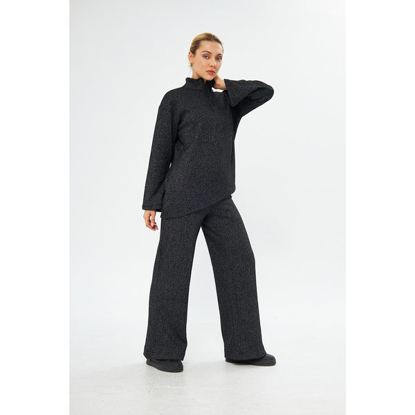 Black Melange Sweat Matching Set | Montivo Pakistan