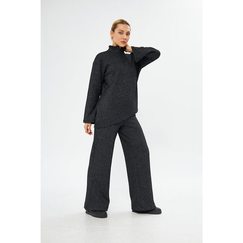 Black Melange Sweat Matching Set | Montivo Pakistan