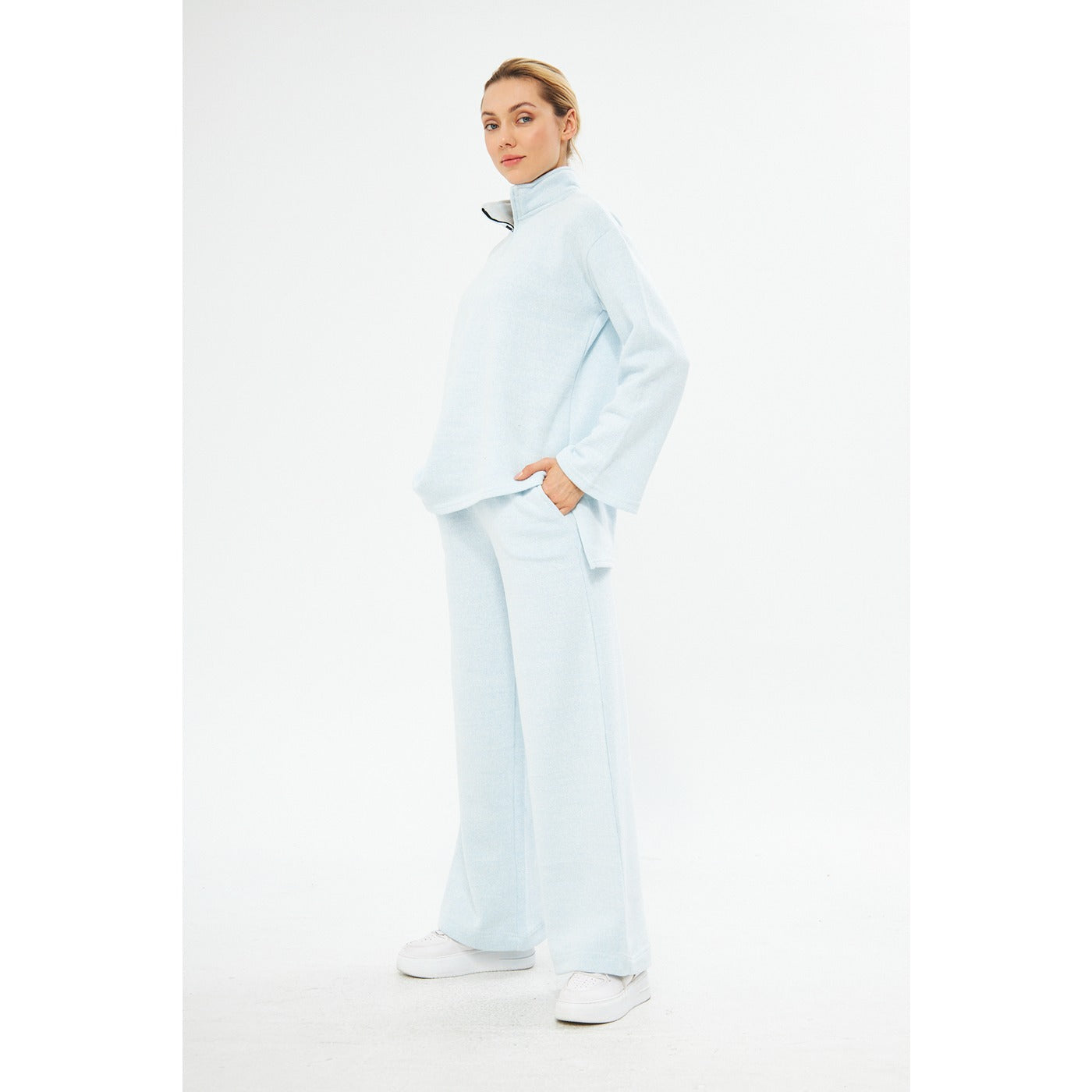 Sky Melange Sweat Matching Set | Montivo Pakistan