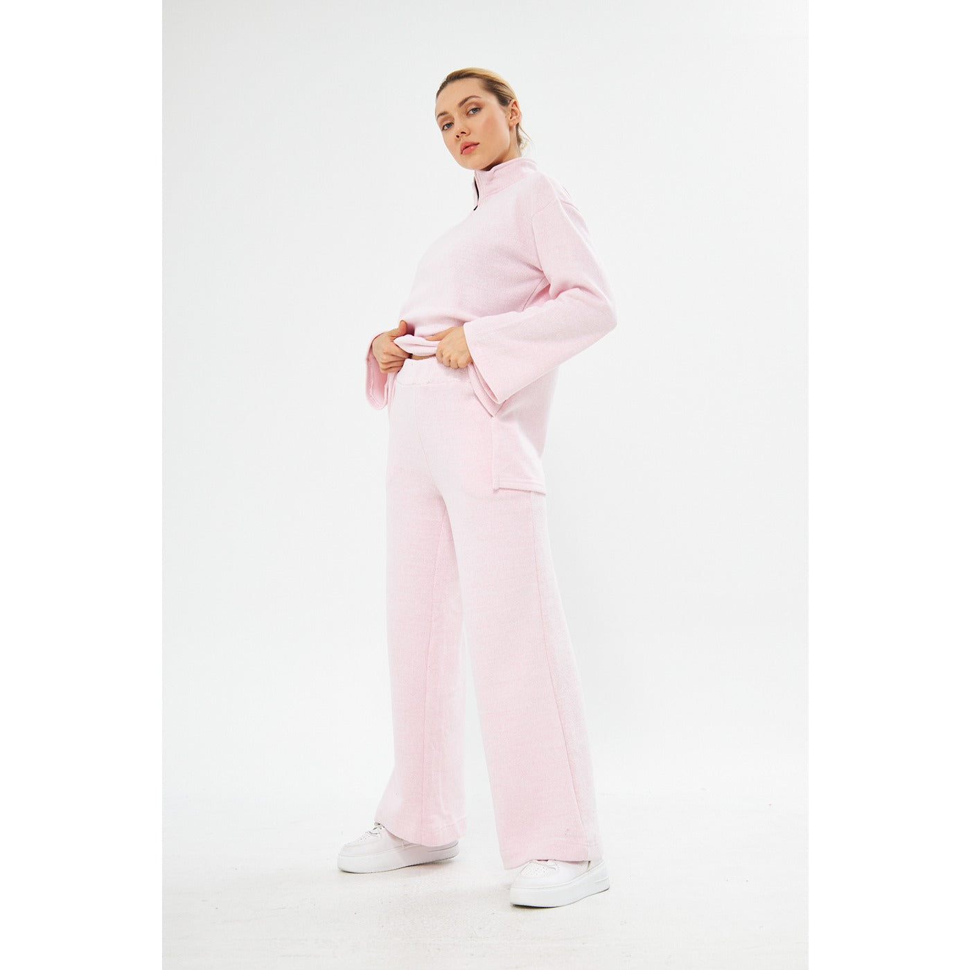 Pink Melange Sweat Matching Set | Montivo Pakistan