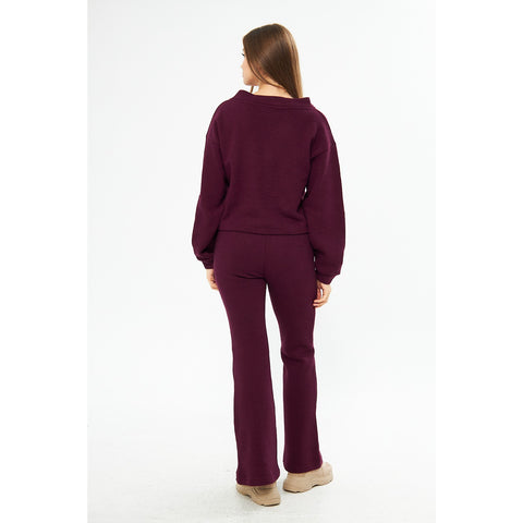Burgundy Textured Button Cardigan | Montivo Pakistan