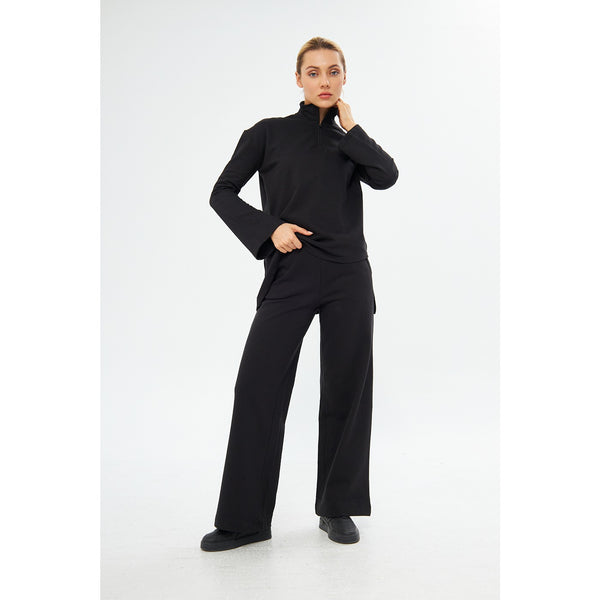 Black Wide Leg Trouser | Montivo Pakistan