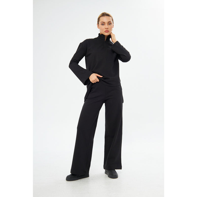 Black Wide Leg Trouser | Montivo Pakistan