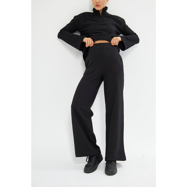 Black Wide Leg Trouser | Montivo Pakistan