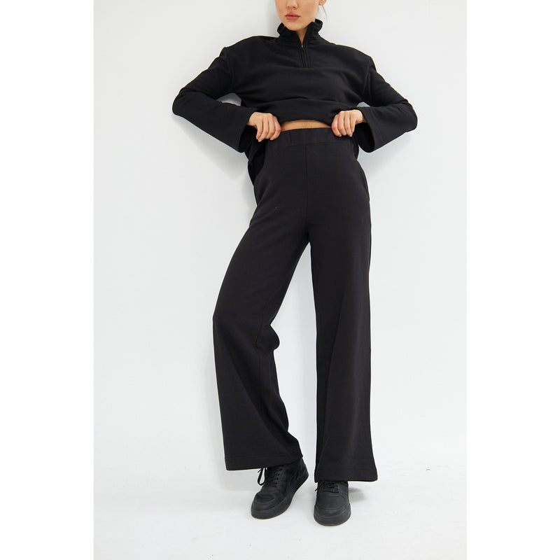 Black Wide Leg Trouser | Montivo Pakistan