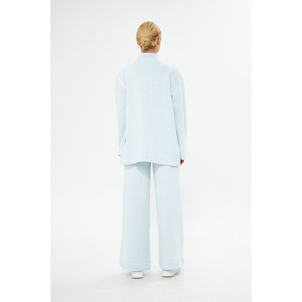 Blue Melange Wide Leg Trouser | Montivo Pakistan