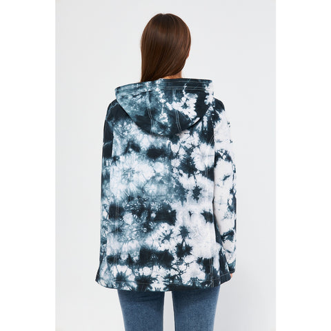 Blue Tie Dye Button Down Hoodie | Montivo Pakistan
