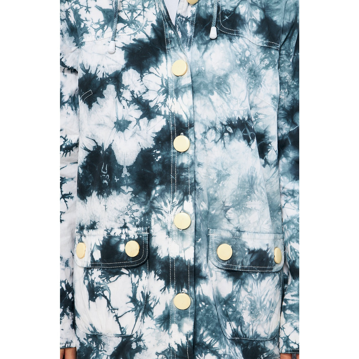 Blue Tie Dye Button Down Hoodie | Montivo Pakistan