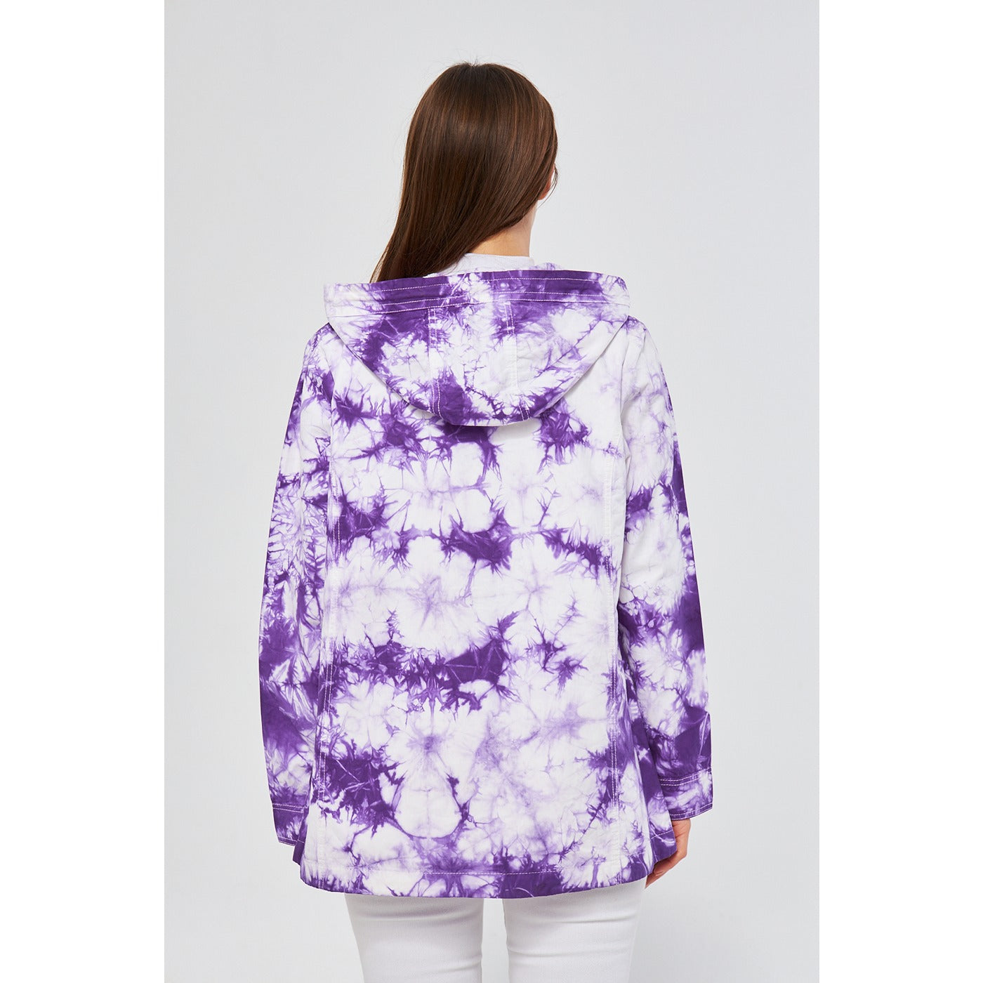 Lilac Tie Dye Button Down Hoodie | Montivo Pakistan