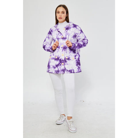 Lilac Tie Dye Button Down Hoodie | Montivo Pakistan