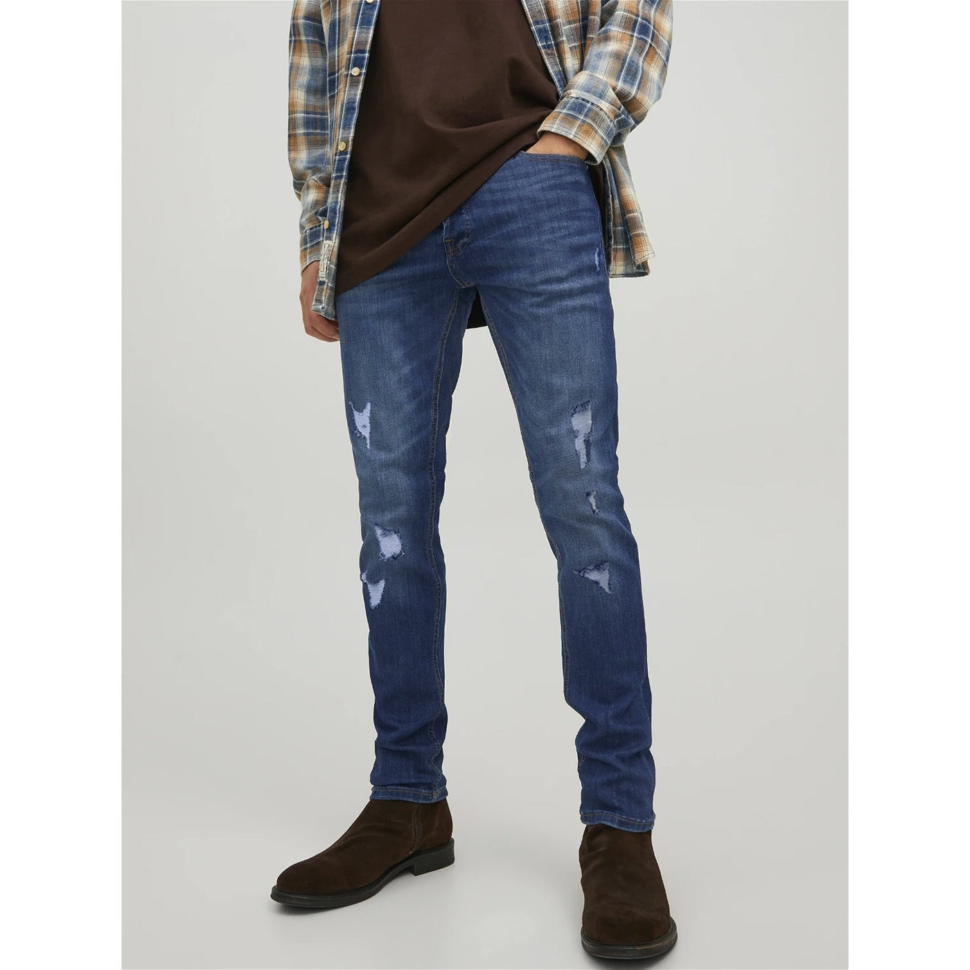 JJ Blue Ripped Slim Jeans – Montivo