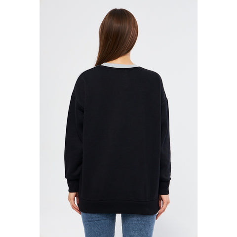 Two Tone Side Zipper Oversized Sweatshirt | Montivo Pakistan