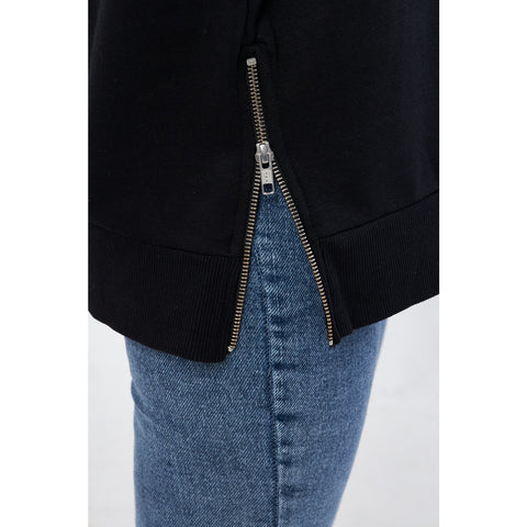 Two Tone Side Zipper Oversized Sweatshirt | Montivo Pakistan