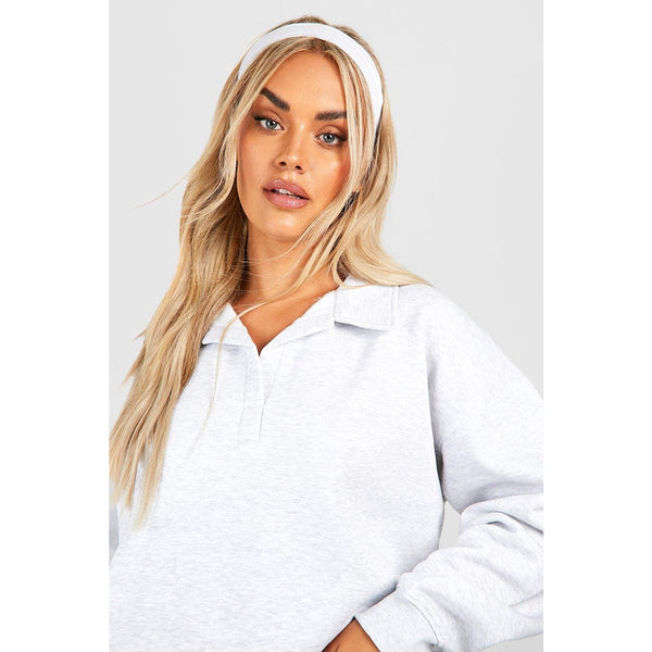 Grey Oversized Collared Sweatshirt