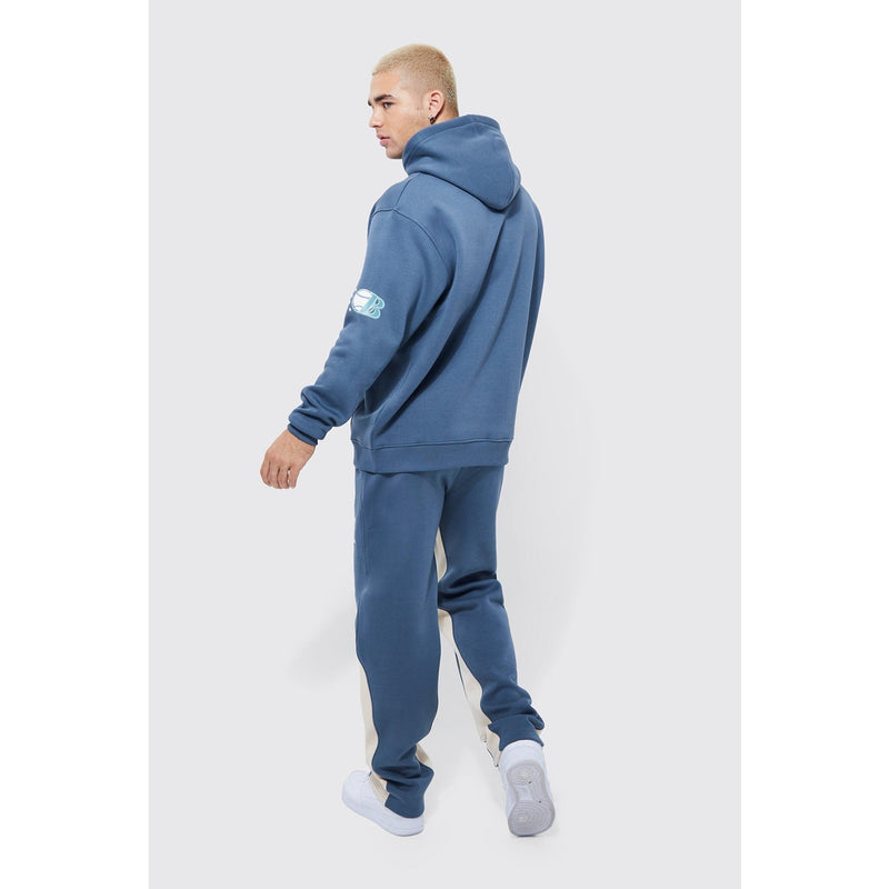 Blue Oversized Varsity Hoodie | Montivo Pakistan
