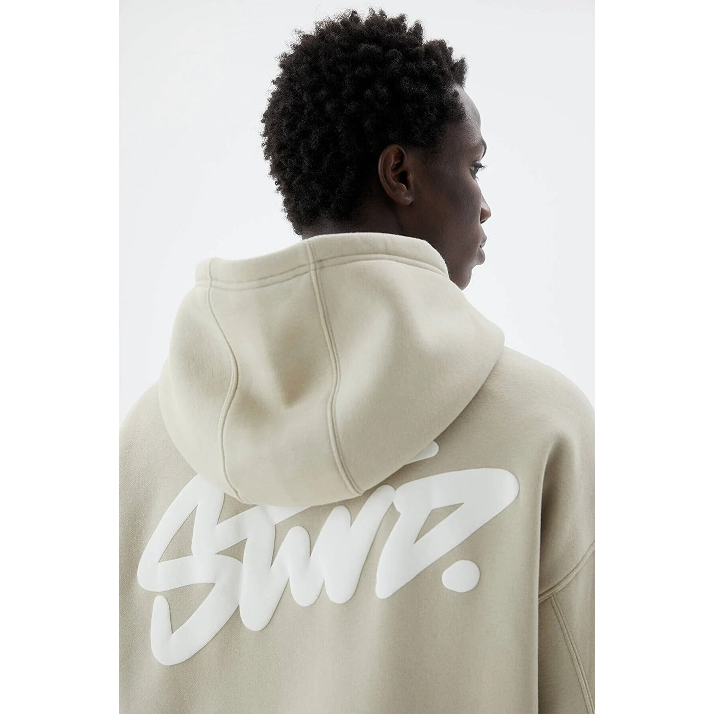 Beige STWD Logo Hooded Sweatshirt | Montivo Pakistan