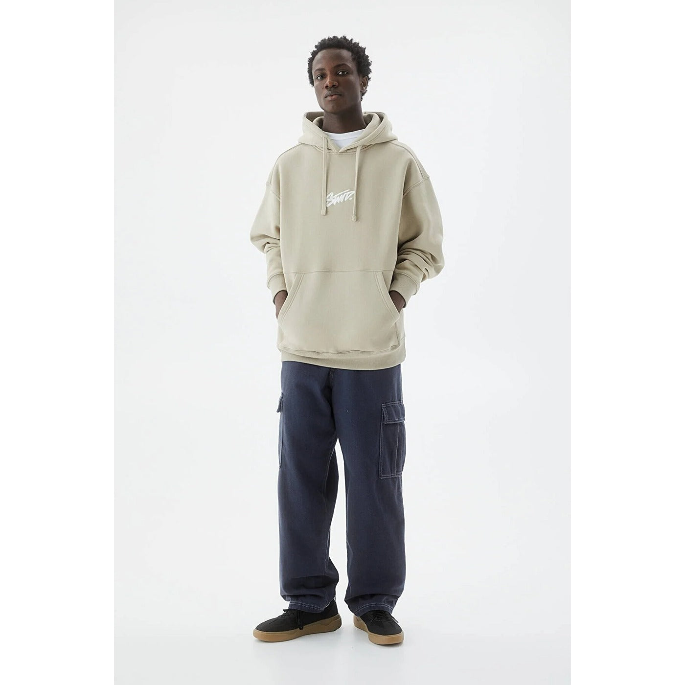 Beige STWD Logo Hooded Sweatshirt | Montivo Pakistan