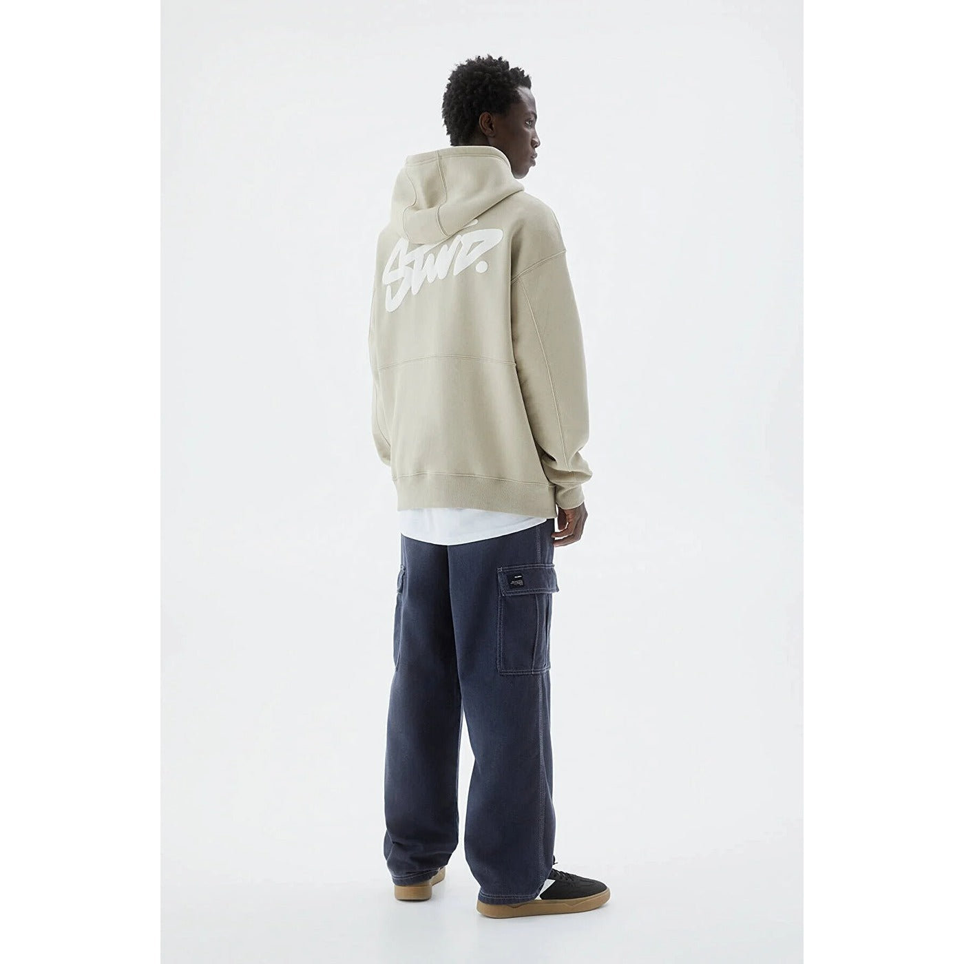 Beige STWD Logo Hooded Sweatshirt | Montivo Pakistan