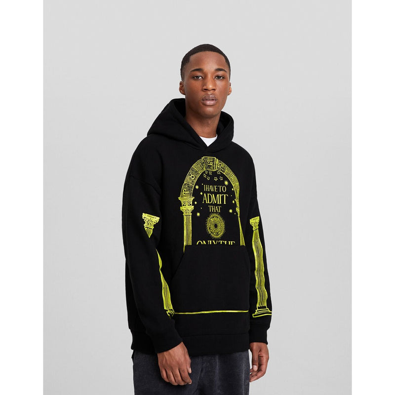 Black Oversized Printed Hoodie | Montivo Pakistan