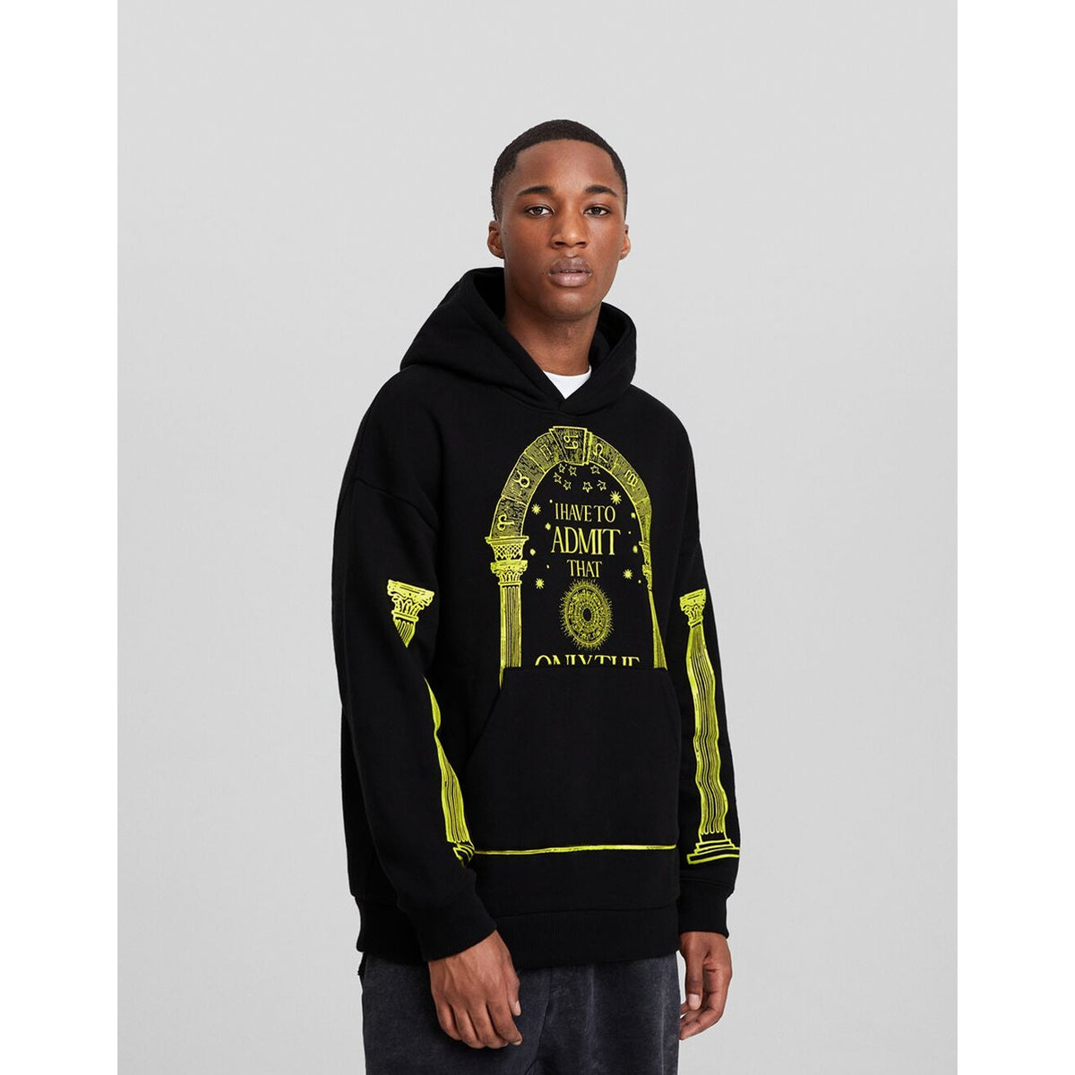 Black Oversized Printed Hoodie | Montivo Pakistan