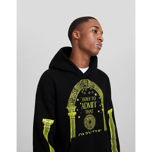Black Oversized Printed Hoodie | Montivo Pakistan