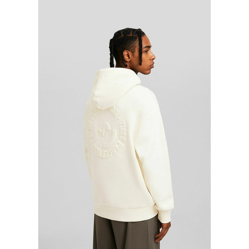 Cream Hoodie with Back Embossed Logo | Montivo Pakistan