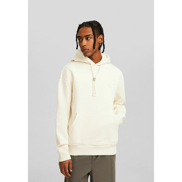 Cream Hoodie with Back Embossed Logo | Montivo Pakistan