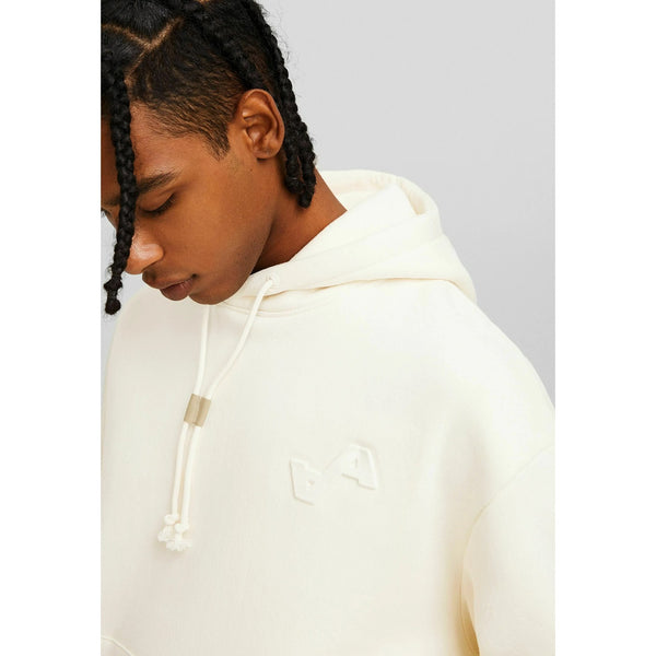 Cream Hoodie with Back Embossed Logo | Montivo Pakistan