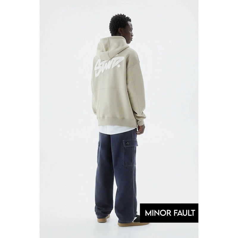(Minor Fault) Beige Logo Hooded Sweatshirt | Montivo Pakistan