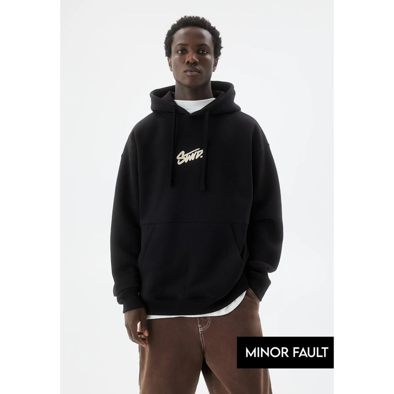 (Minor Fault) Black Logo Hooded Sweatshirt | Montivo Pakistan