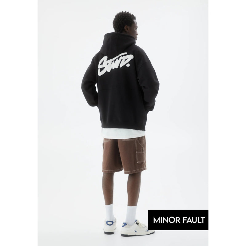 (Minor Fault) Black Logo Hooded Sweatshirt | Montivo Pakistan