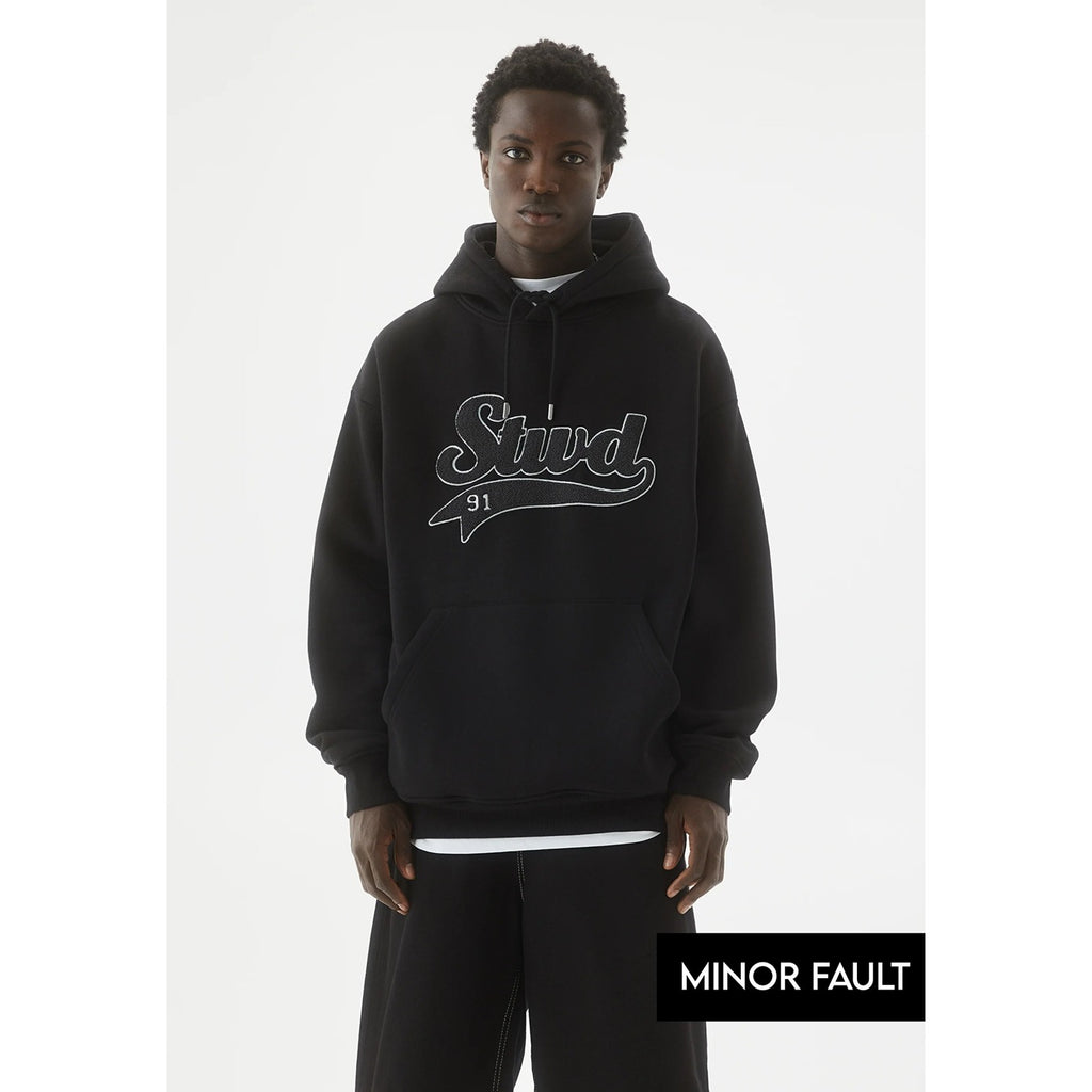 (Minor Fault) Black STWD Embroidered Hoodie | Montivo Pakistan