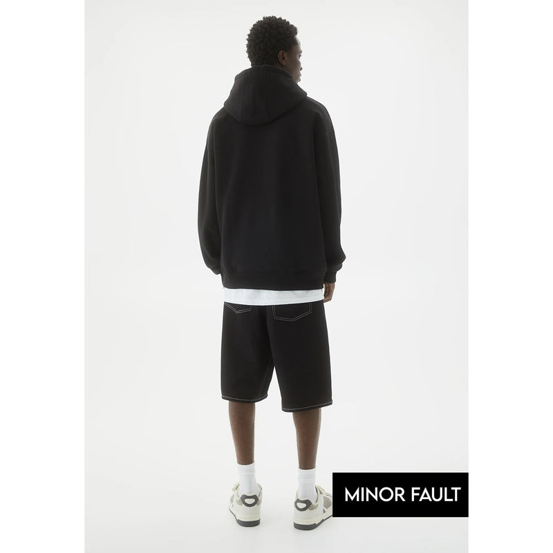 (Minor Fault) Black STWD Embroidered Hoodie | Montivo Pakistan