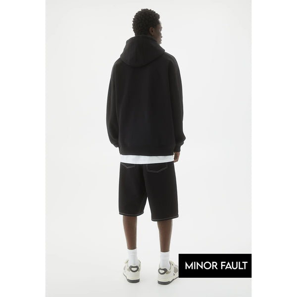 (Minor Fault) Black STWD Embroidered Hoodie | Montivo Pakistan