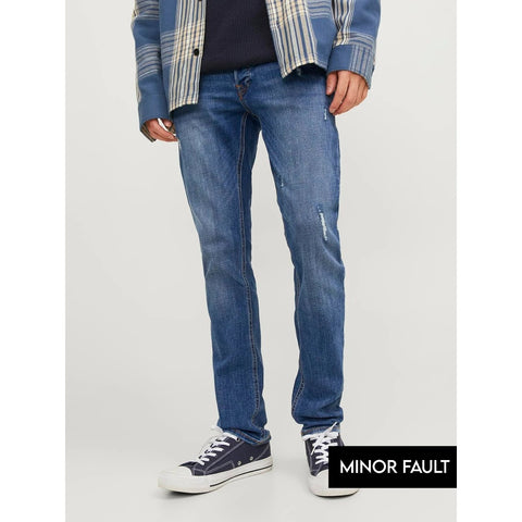(Minor Fault) Blue Slim Fit Ripped Jeans | Montivo Pakistan