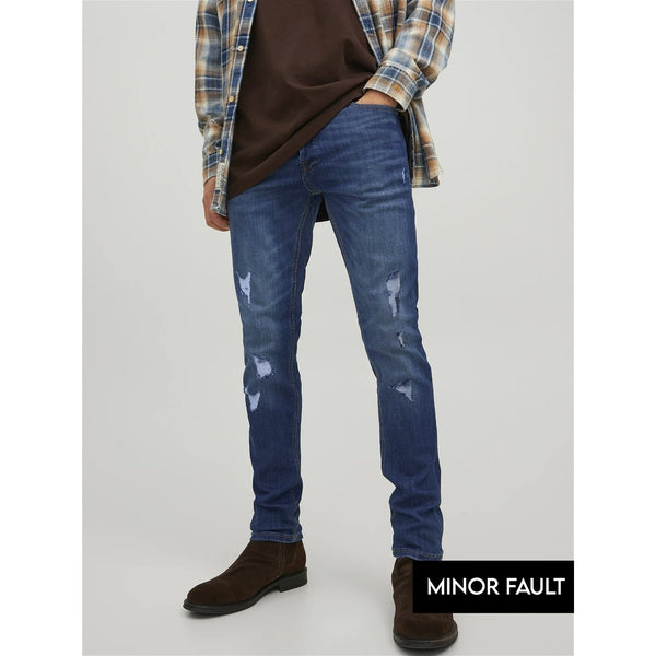 (Minor Fault) Blue Ripped Slim Jeans | Montivo Pakistan