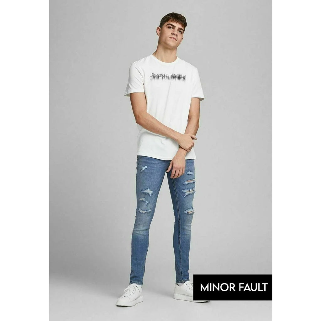 (Minor Fault) Skinny Blue Ripped Jeans | Montivo Pakistan