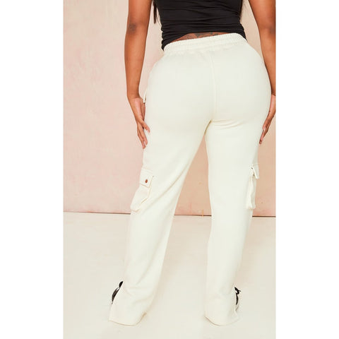 Cream Shape Straight Leg Cargo Joggers | Montivo Pakistan