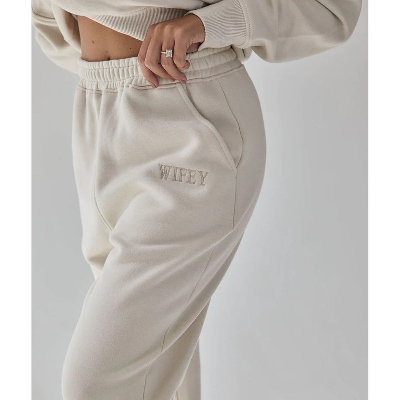 Wifey Statement Sweatpants - Champagne | Montivo Pakistan